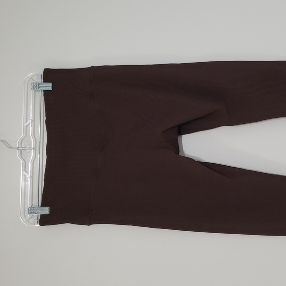 Athleta Elation Ribbed Tight Legging Women Large Chocolate Brown Active Yoga Gym - Picture 5 of 13